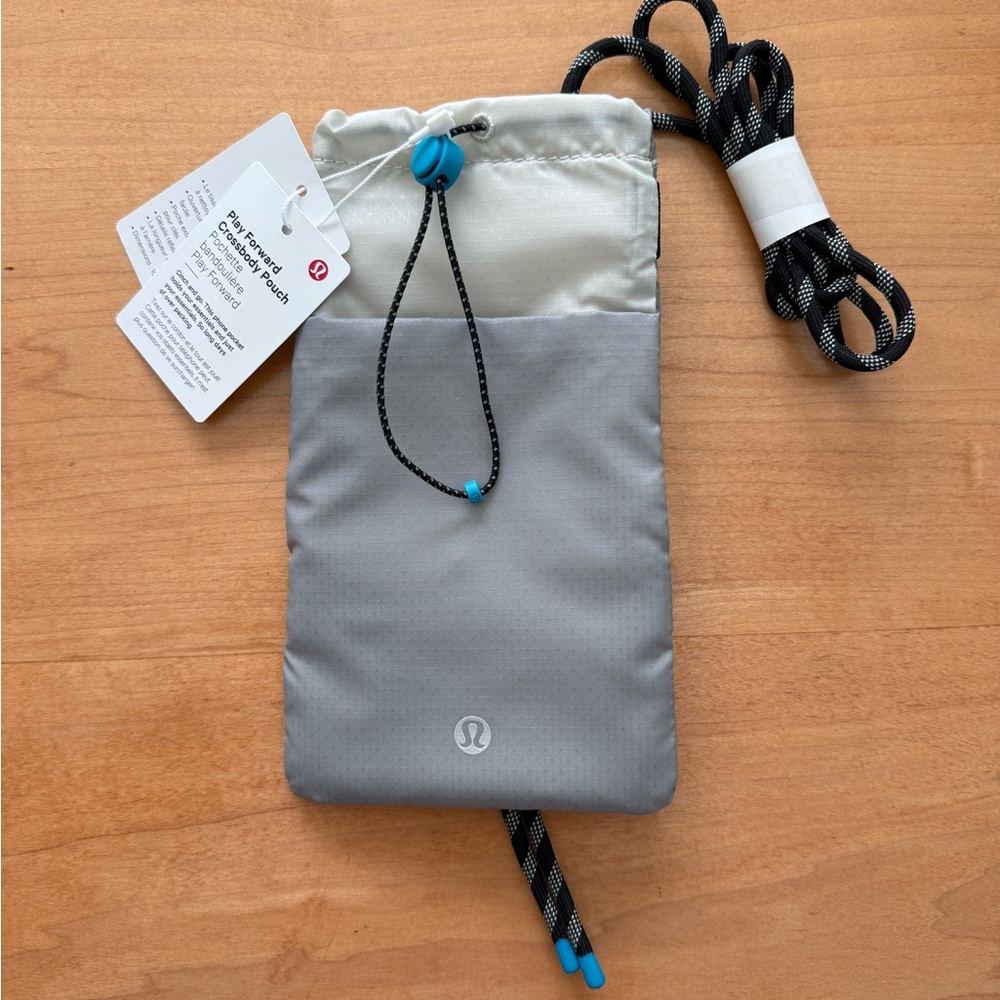 Lululemon Play Forward Gray and White Crossbody Pouch